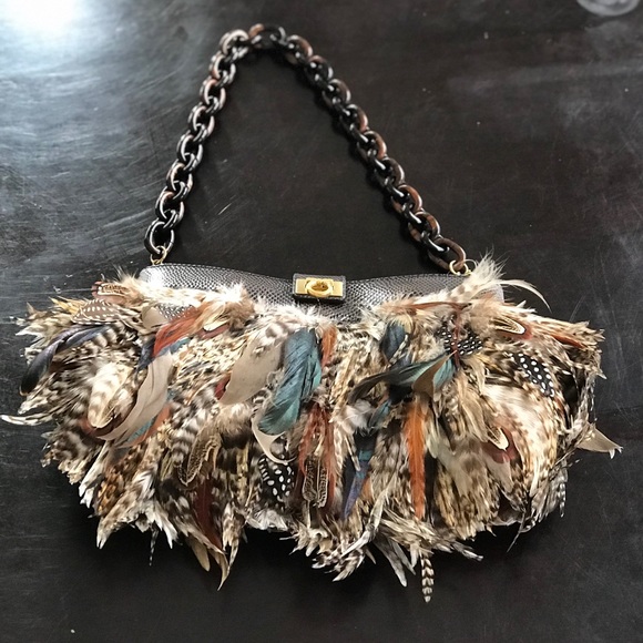feather purse